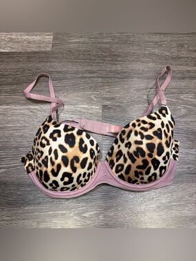 Pink Victoria Secret Bra Push Up Cheetah Print Women’s 34C
